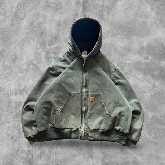 Moss Green Carhartt Hooded Jacket 2000s (XXL)