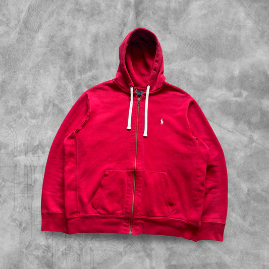 Cherry Red Polo Ralph Lauren Hooded jacket 1990s (XL)