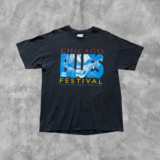 Black Chicago Blues Festival Shirt 1990s (L)