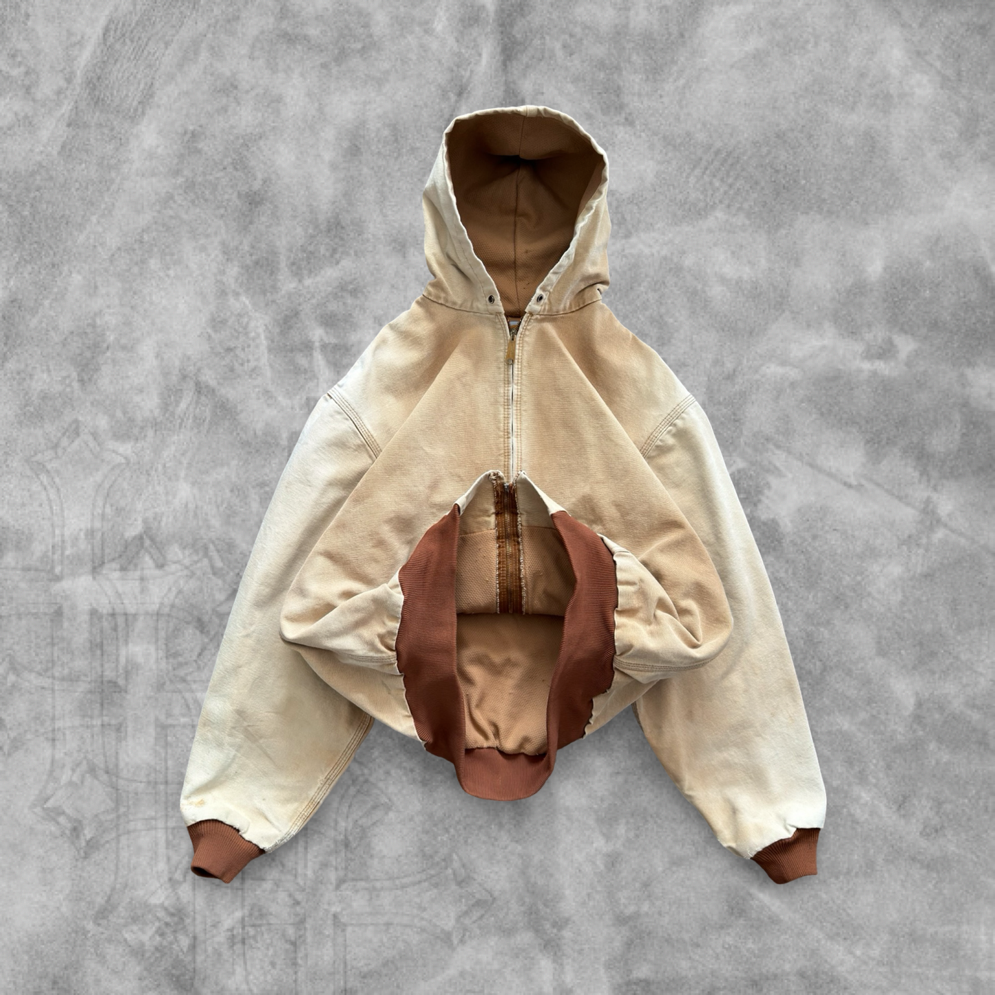 Faded Tan Carhartt Hooded Jacket 1990s (L)