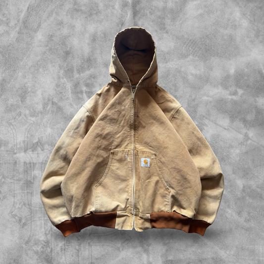 Tan Carhartt Hooded Jacket 1990s (XL)