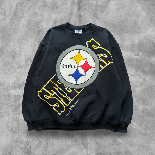 Black Pittsburgh Steelers Sweatshirt 1990s (L)