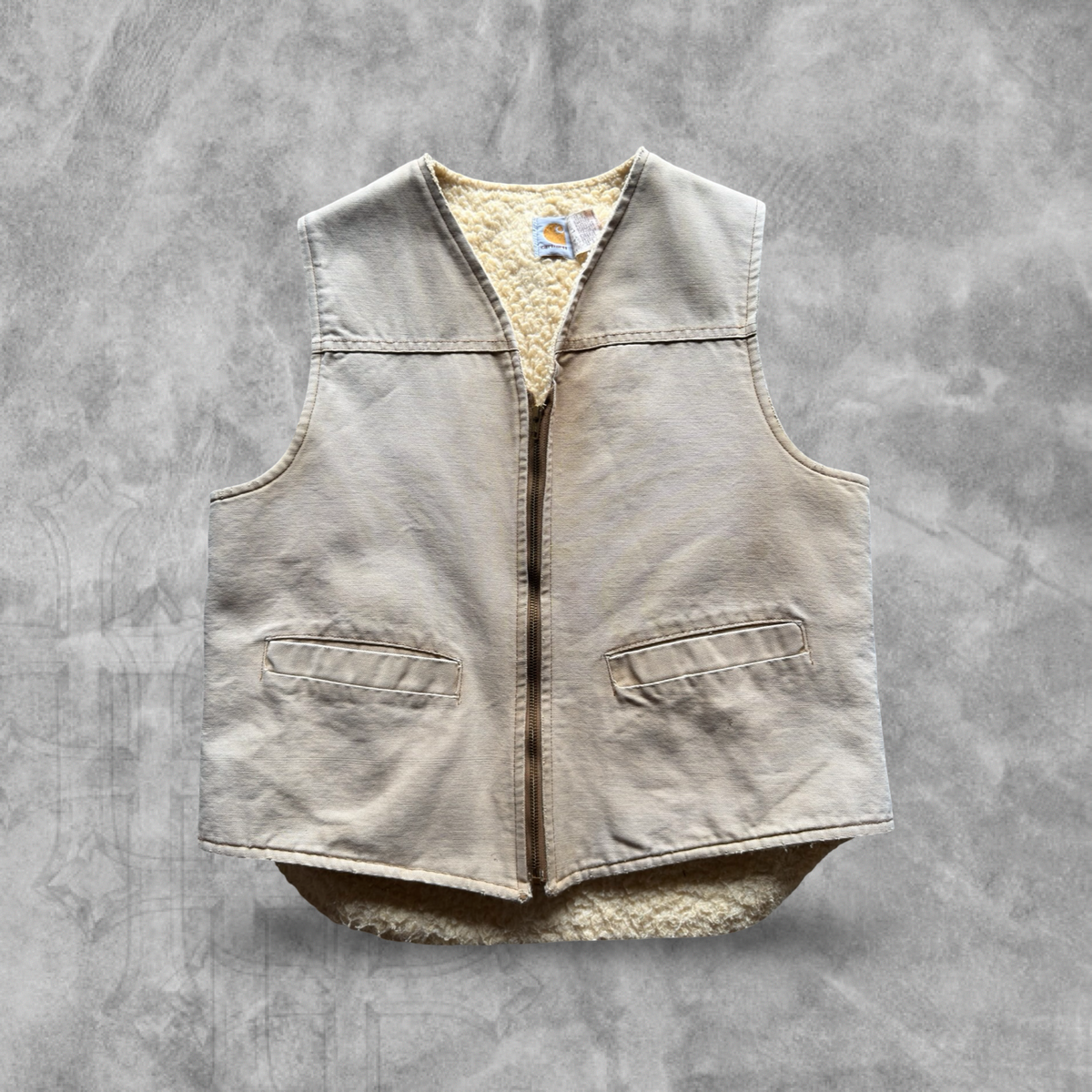Tan Carhartt Sherpa Lined Vest 1980s (M)