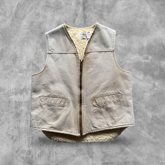 Tan Carhartt Sherpa Lined Vest 1980s (M)