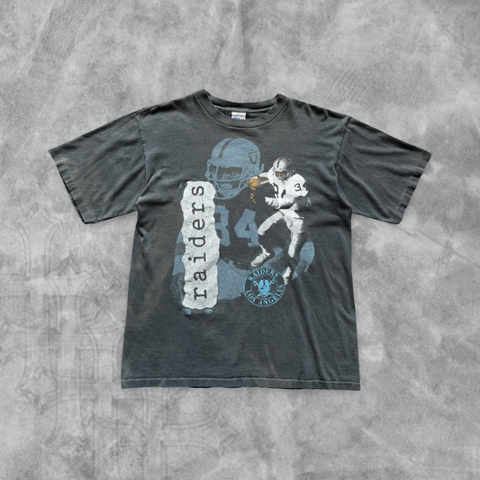 Faded Black Bo Jackson Los Angles Raiders Shirt 1990s (M)