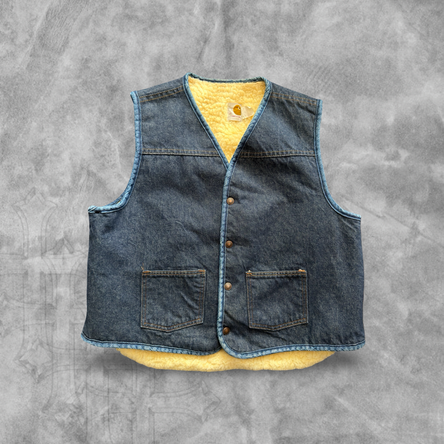 Denim Carhartt Sherpa Lined Vest 1980s (XL)