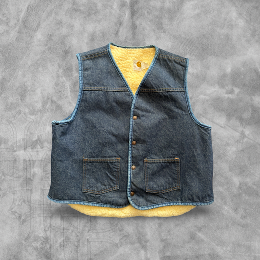 Denim Carhartt Sherpa Lined Vest 1980s (XL)