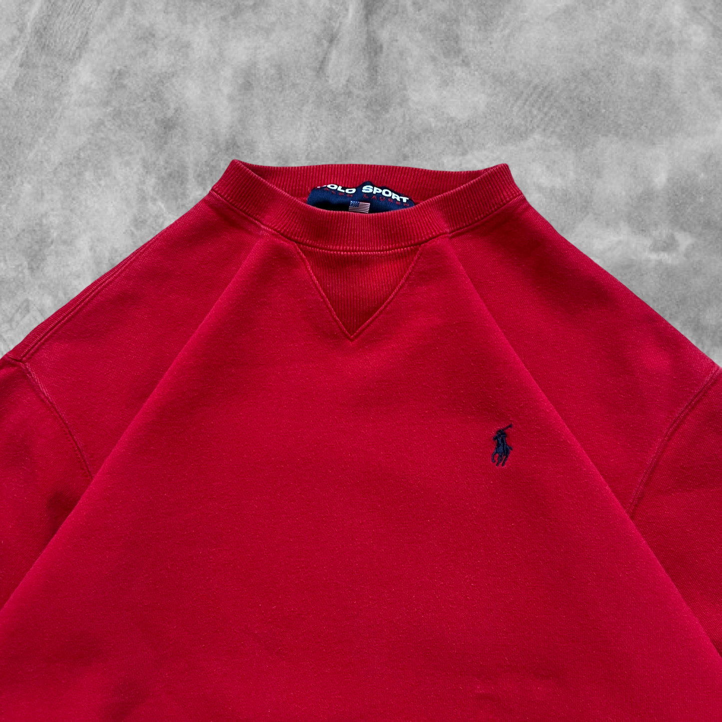 Cherry Red Polo Sport Sweatshirt 1990s (M)