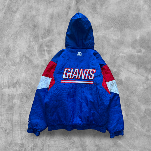 Blue New York Giants Hooded Puffer Starter Jacket 1990s (L)