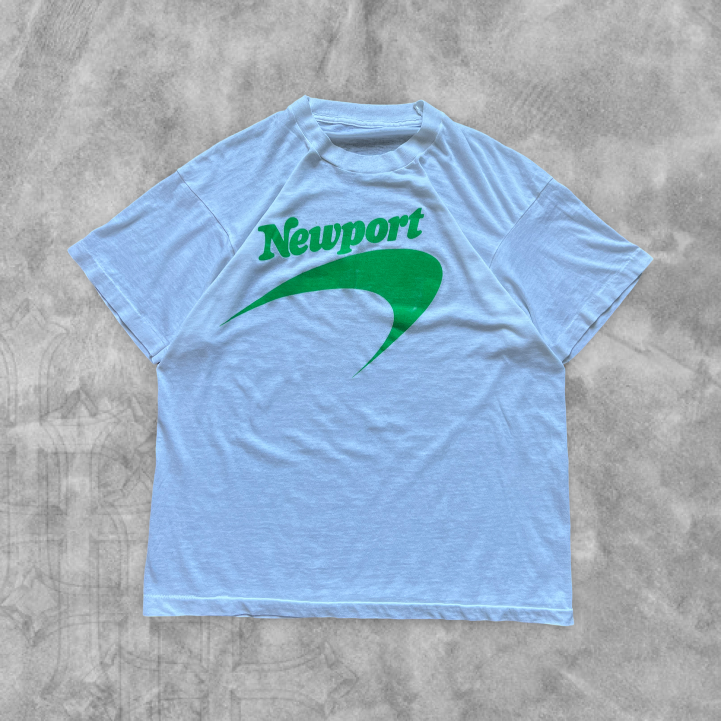 White Newport Cigarettes Shirt 1970s (L)