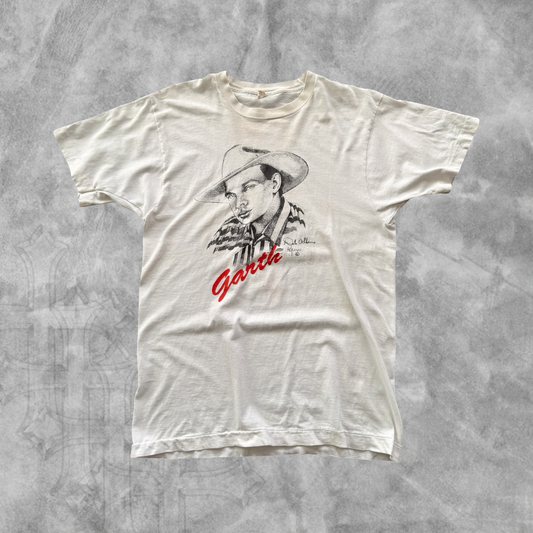 White Garth Brooks Shirt 1980s (S)