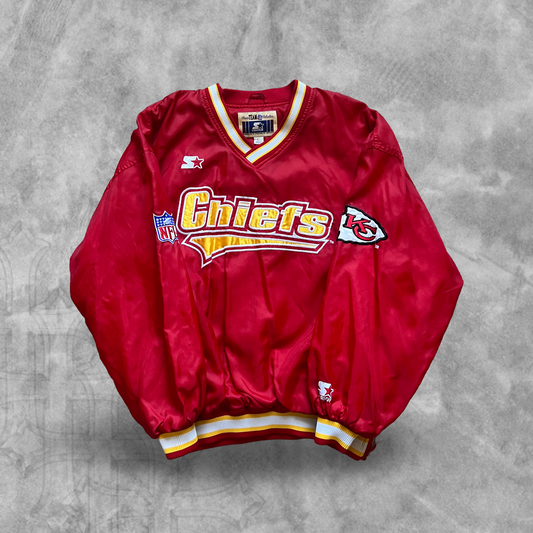 Red Kansas City Chiefs Starter Pullover Jacket 1990s (XL)