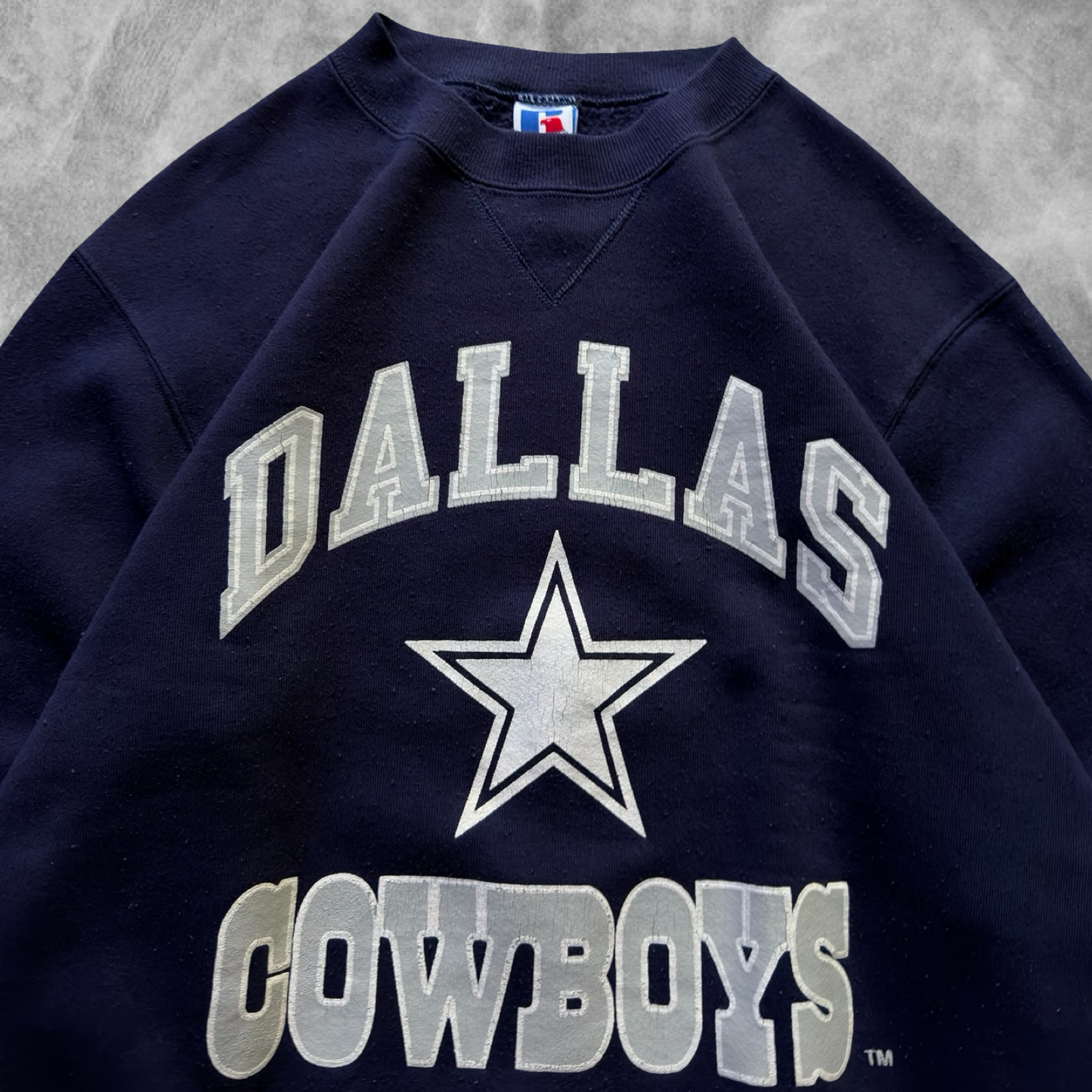 Navy Blue Dallas Cowboys Russell Athletic Sweatshirt 1990s (M)