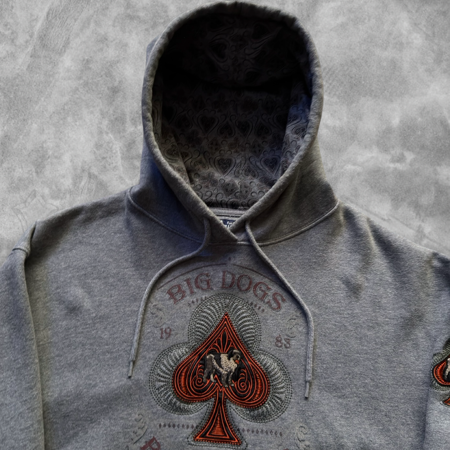 Gray Big Dogs Poker Hoodie 1990s (S)