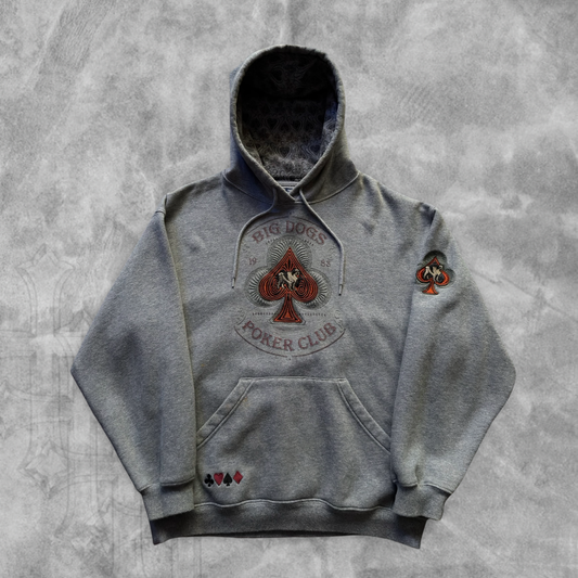 Gray Big Dogs Poker Hoodie 1990s (S)