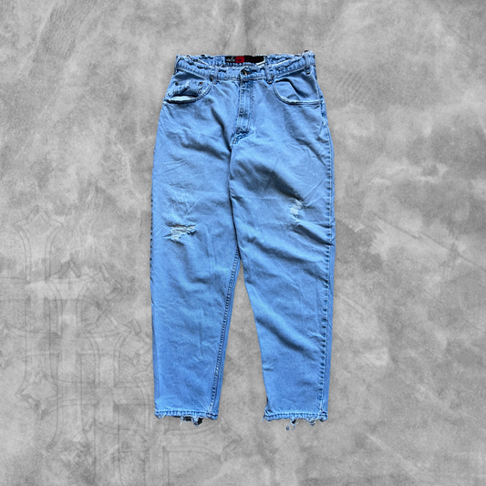 Faded Distressed Revealing Denim Levi Silver Tab Jeans 1991 (34x31)