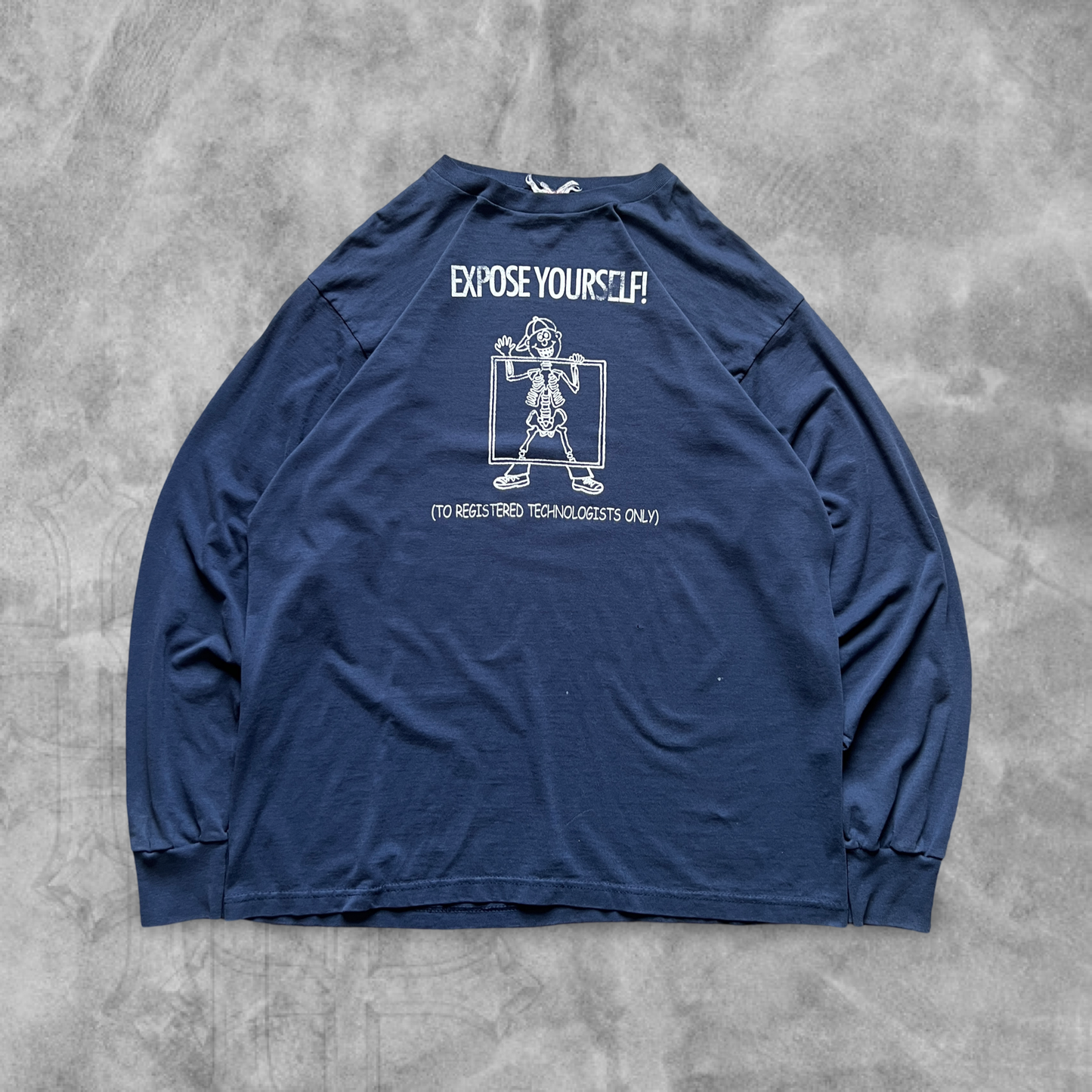 Faded Blue “Expose Yourself” Long Sleeve Shirt 1990s (XL)