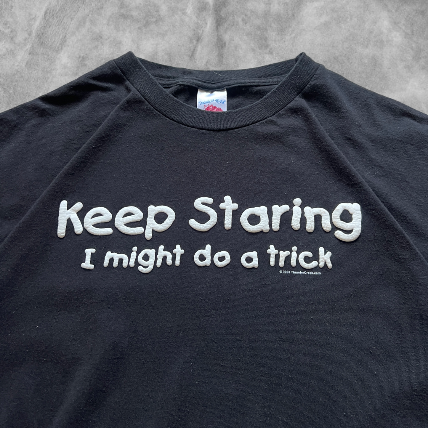 Black “Keep Staring” Shirt 2000s (XL)