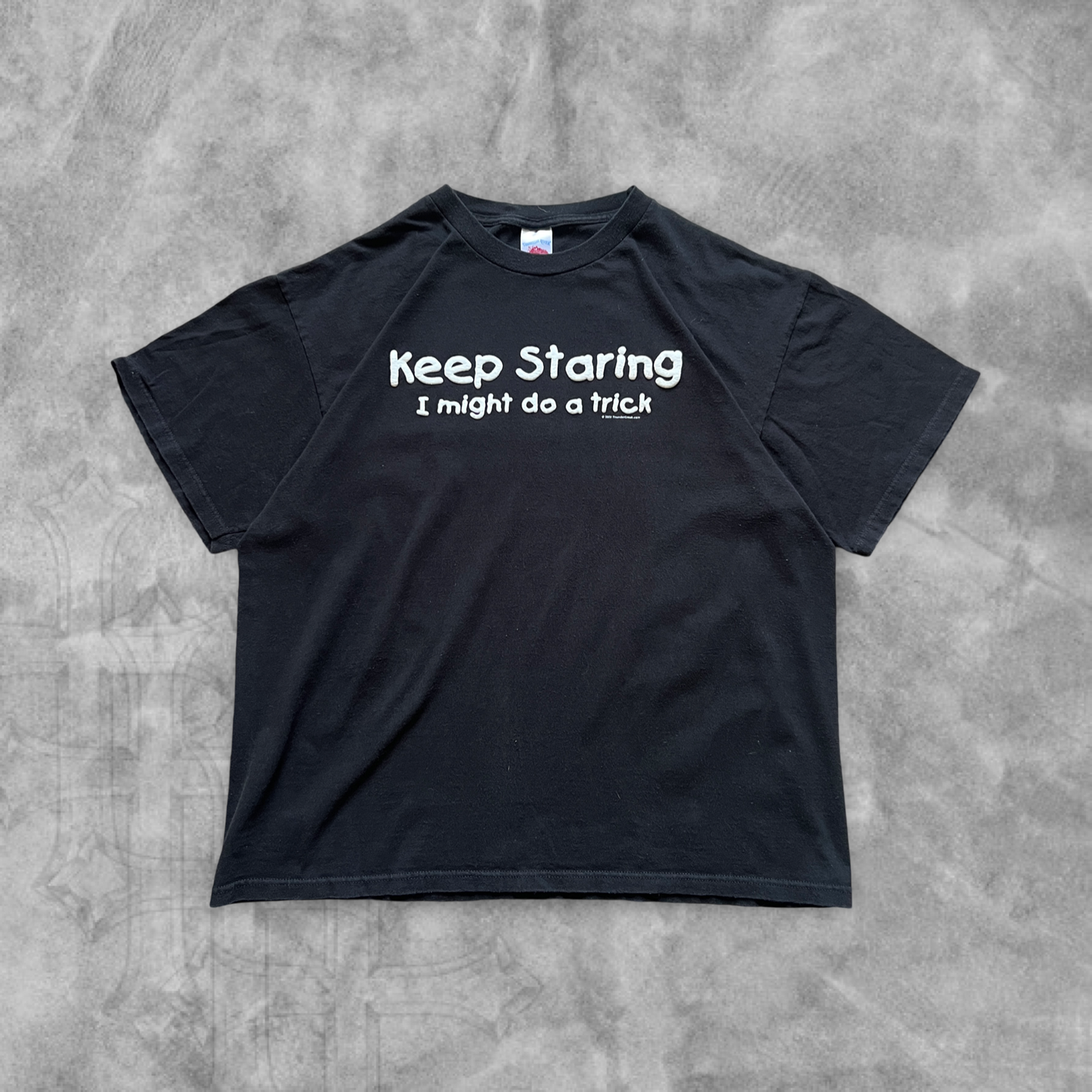 Black “Keep Staring” Shirt 2000s (XL)