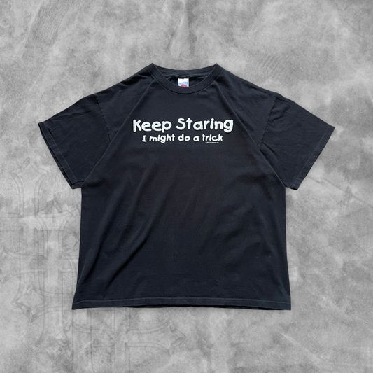 Black “Keep Staring” Shirt 2000s (XL)