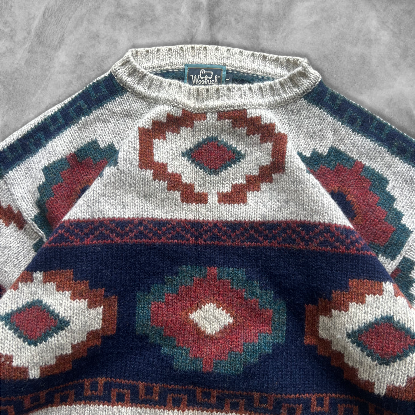 Multicolored Woolrich Wool Sweater 1990s (L)