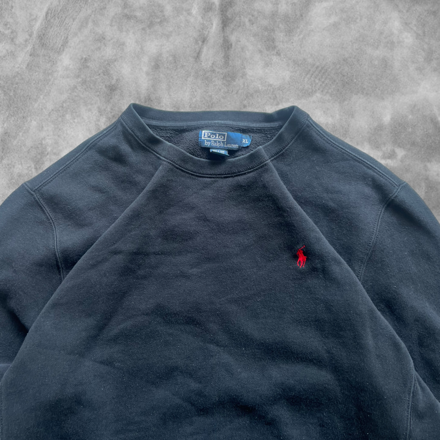 Black Polo Ralph Lauren Reverse Weave Sweatshirt 1990s (L)
