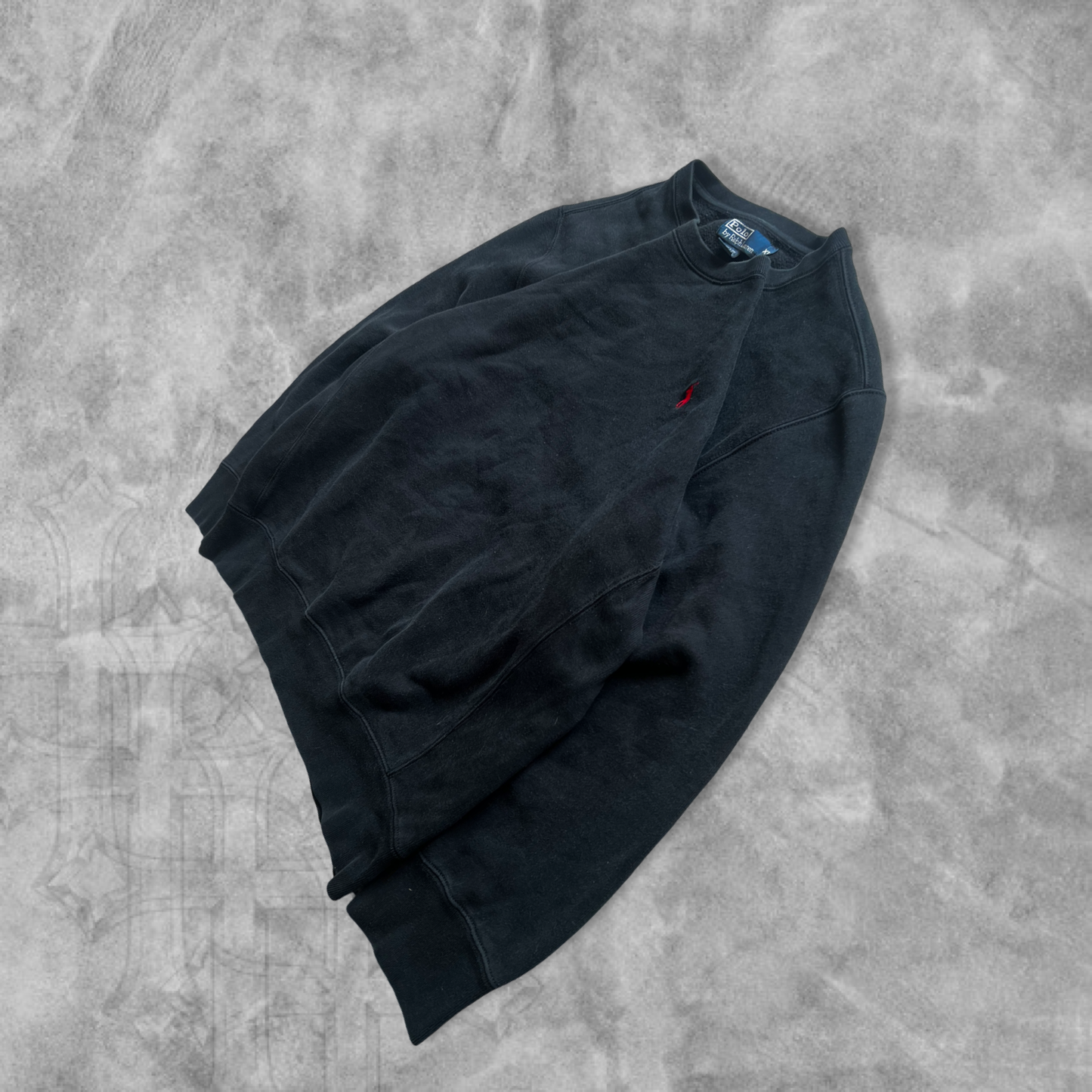 Black Polo Ralph Lauren Reverse Weave Sweatshirt 1990s (L)