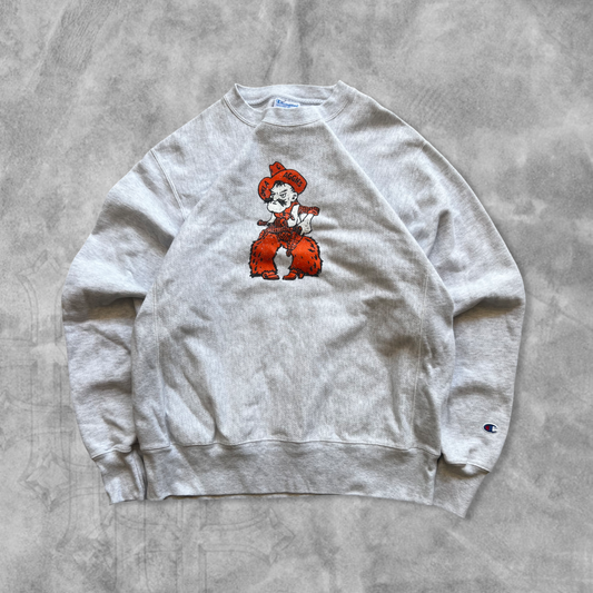Heather Grey OSU Cowboys Champion Reverse Weave Sweatshirt 2000s (M)