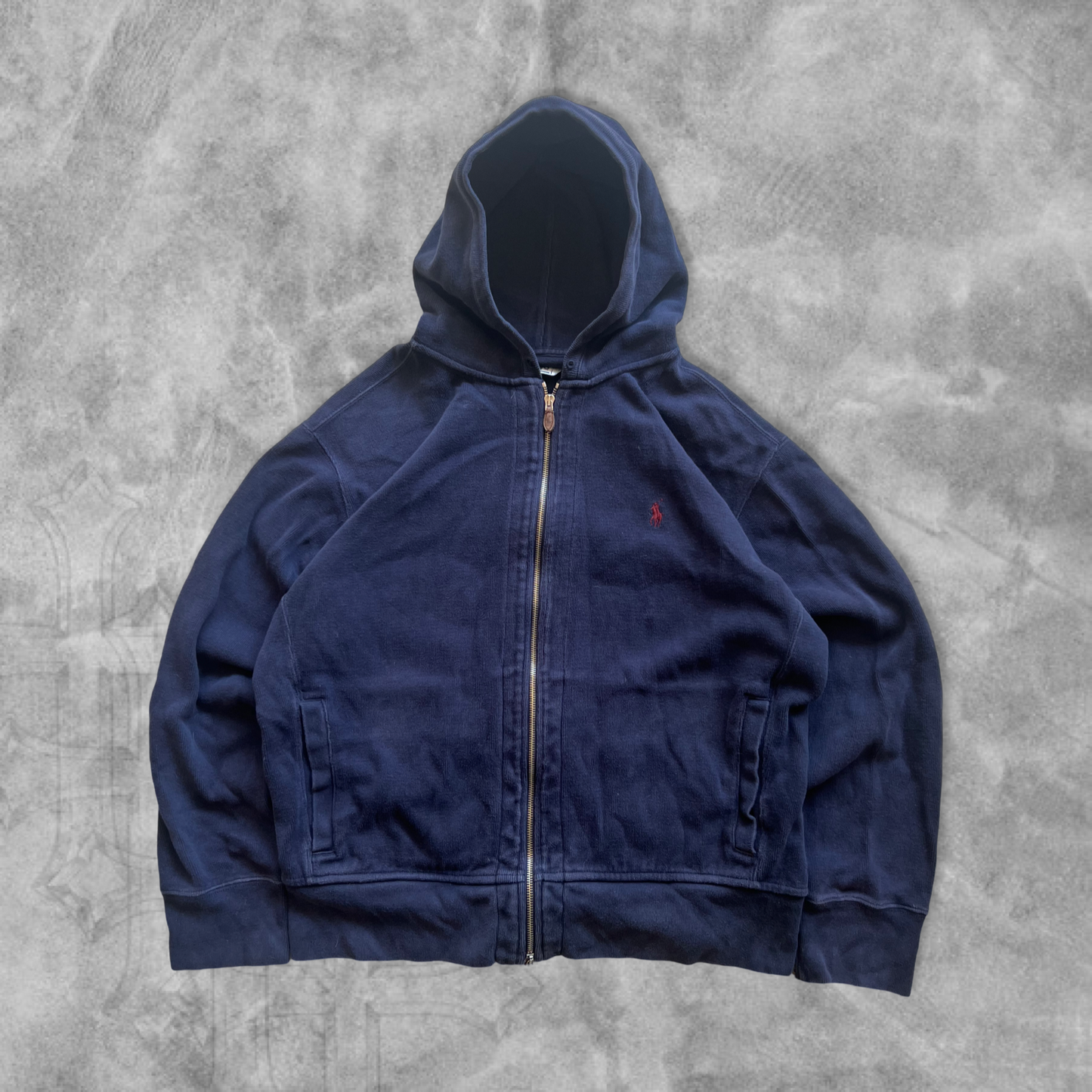 Navy Blue Polo Hooded Jacket 1990s (L)