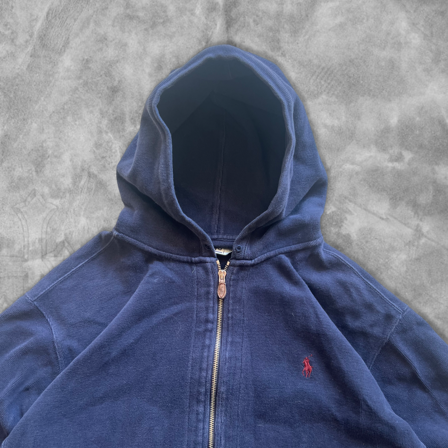 Navy Blue Polo Hooded Jacket 1990s (L)