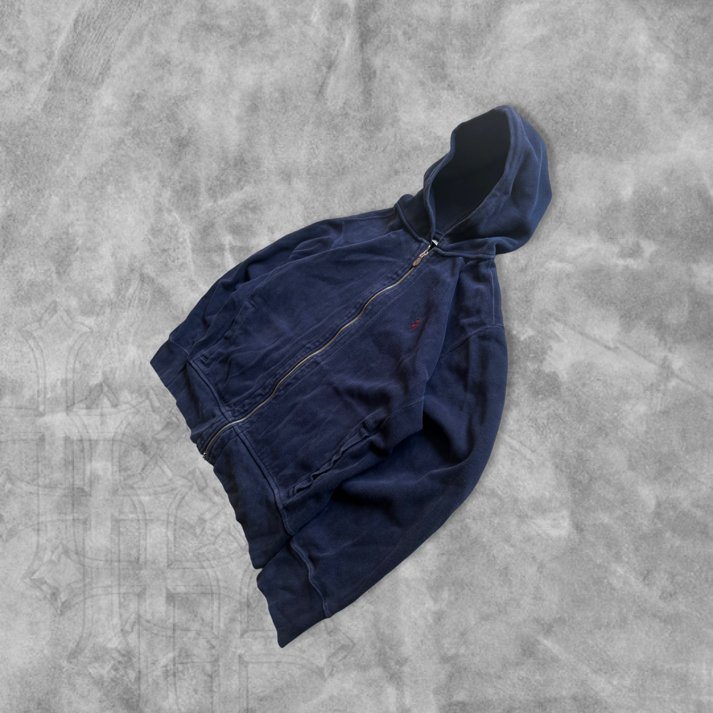 Navy Blue Polo Hooded Jacket 1990s (L)