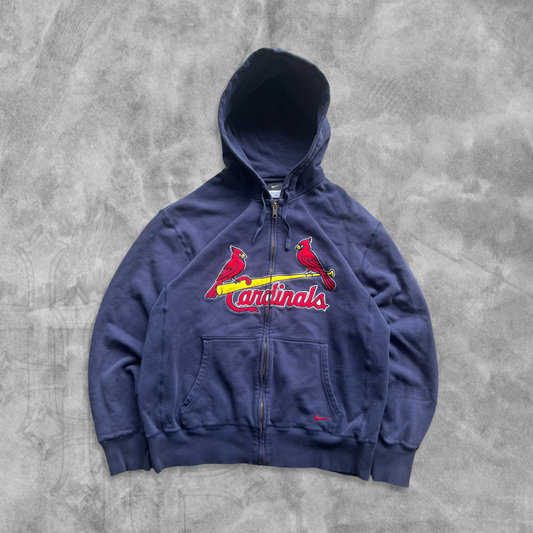 Navy Blue Saint Louis Cardinals Nike Hooded Jacket 2000s (L)