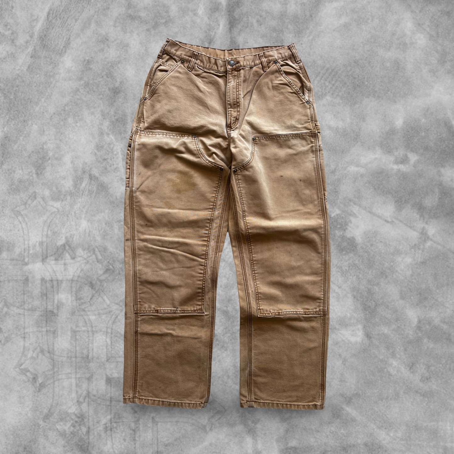 Tan Carhartt Double Knee Carpenter Pants 2000s (34x31)