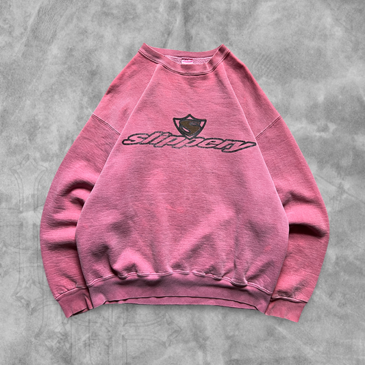 Faded Pink Slippery Wet Suits Sweatshirt 1990s (L)