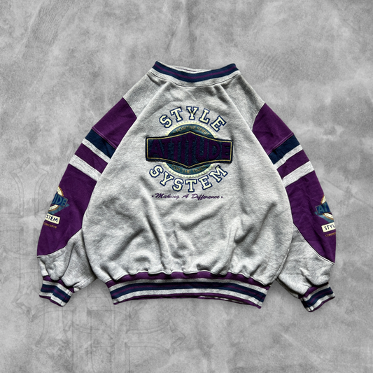 Gray Attitude Style System Sweatshirt 1990s (L)