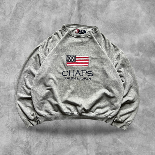 Gray Chaps Ralph Lauren Sweatshirt 1990s (L)