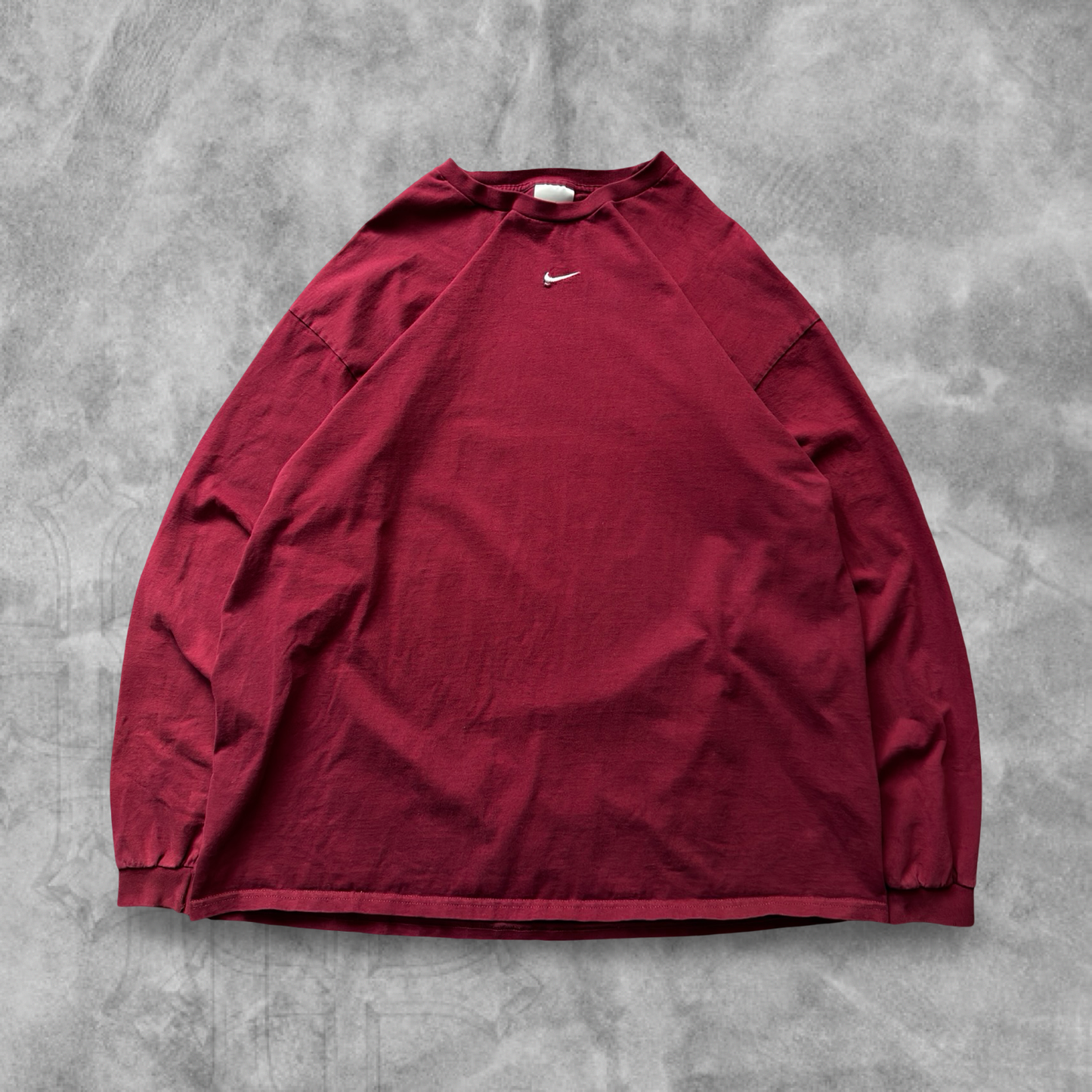 Maroon Nike Center Swoosh Long Sleeve Shirt 1990s (XXL)