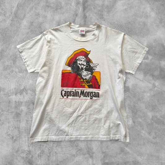 White Captain Morgan Rum Shirt 1990s (M)