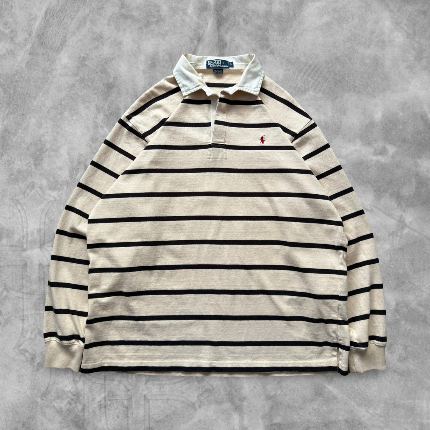 Cream Polo Rugby Shirt 1990s (L)