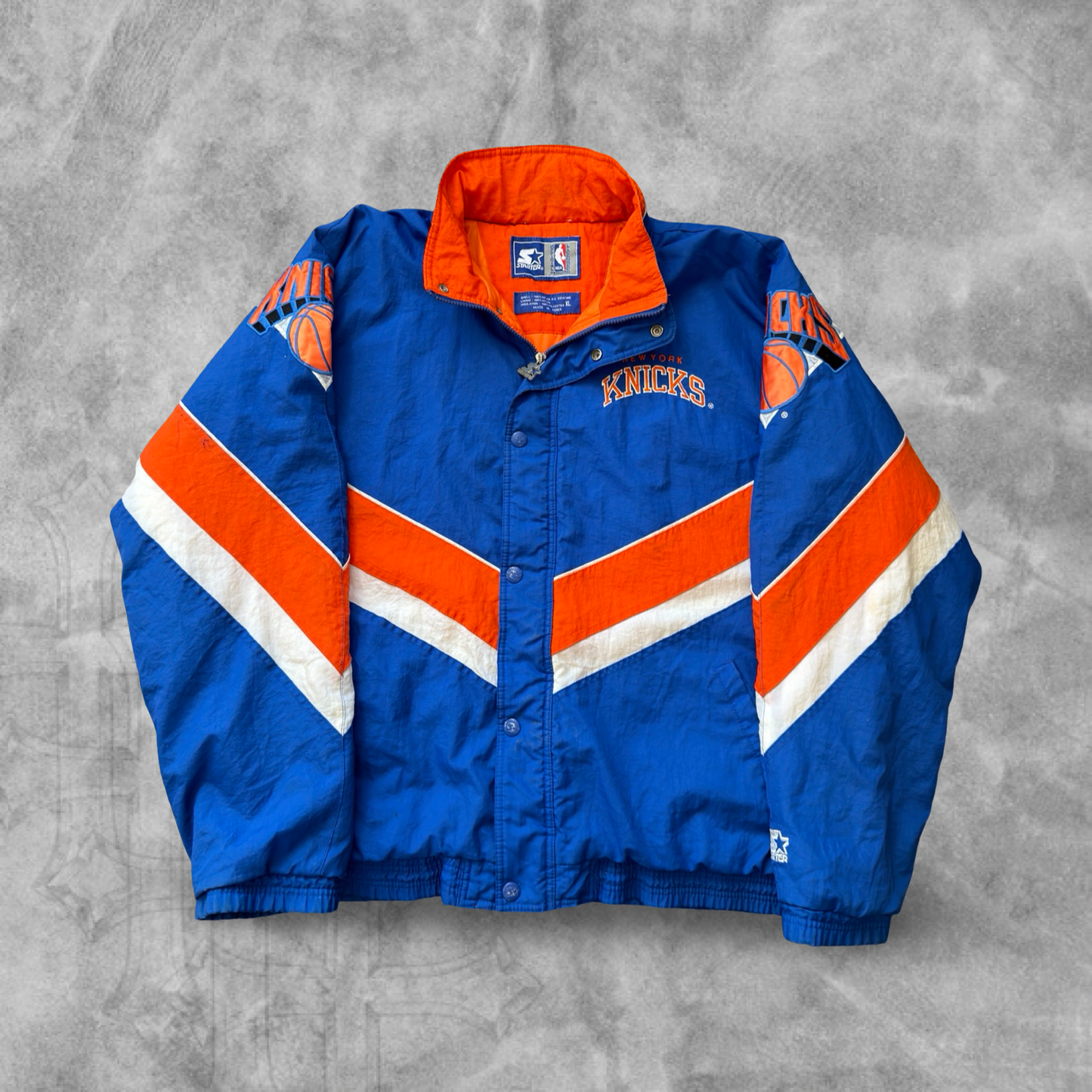 Blue New York Knicks Starter Puffer Jacket 1990s (XL)