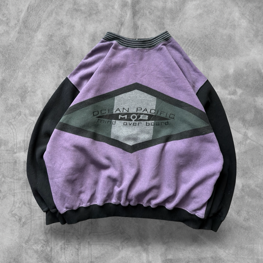 Violet Ocean Pacific Mind Over Board Sweatshirts 1990s (XL)