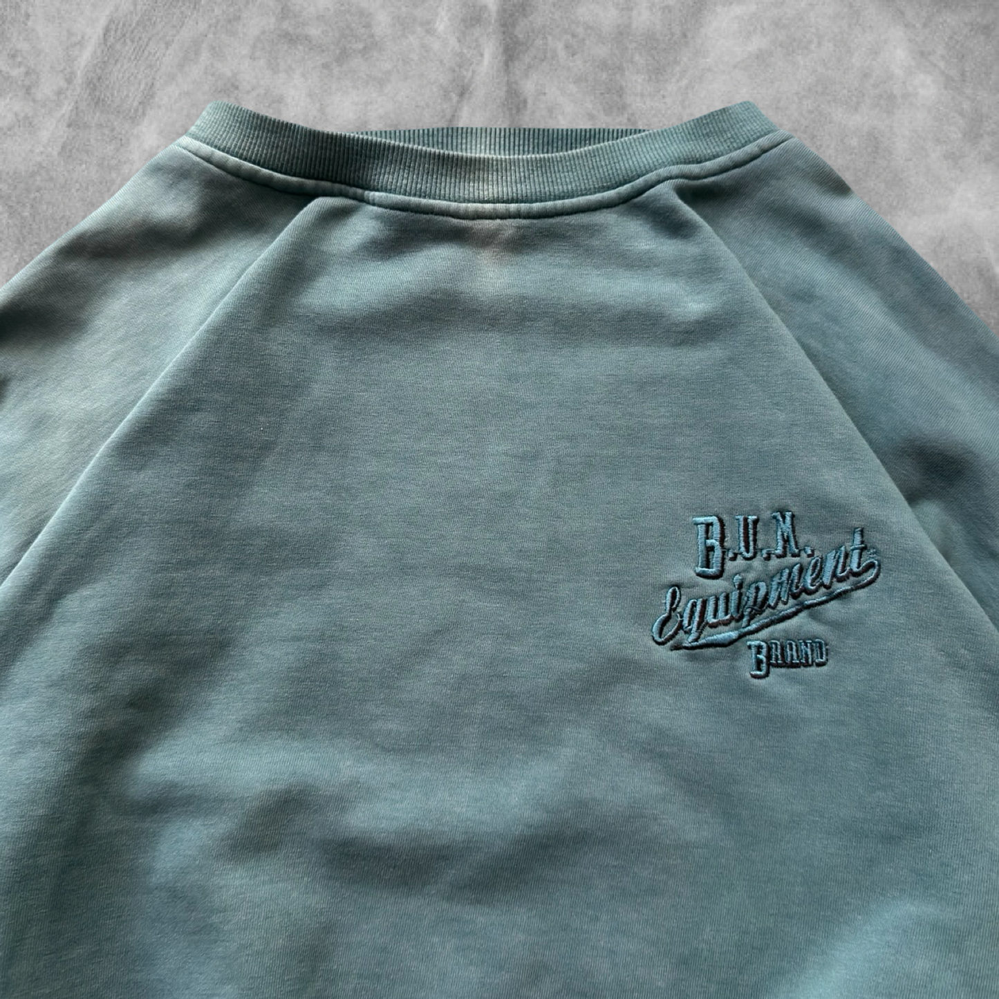 Faded Emerald Green B.U.M Equipment Sweatshirt 1990s (XL)