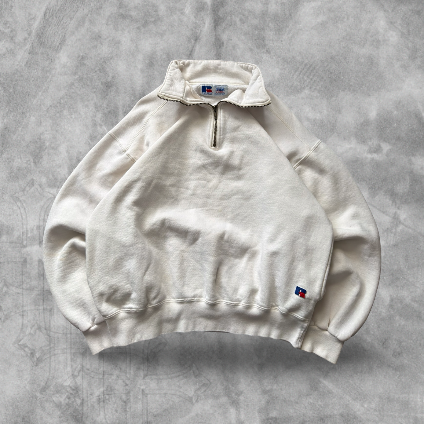 White Russell Athletic Quarter Zip 1900s (L)