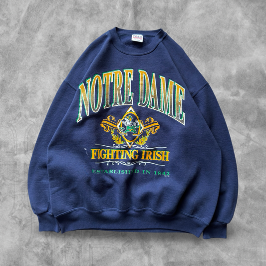 Navy Blue Notre Dame Sweatshirt 1990s (XL)