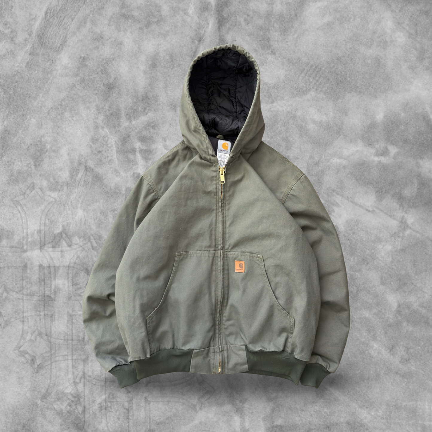 Moss Green Carhartt Hooded Jacket 2000s (M)