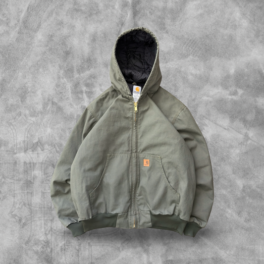 Moss Green Carhartt Hooded Jacket 2000s (M)