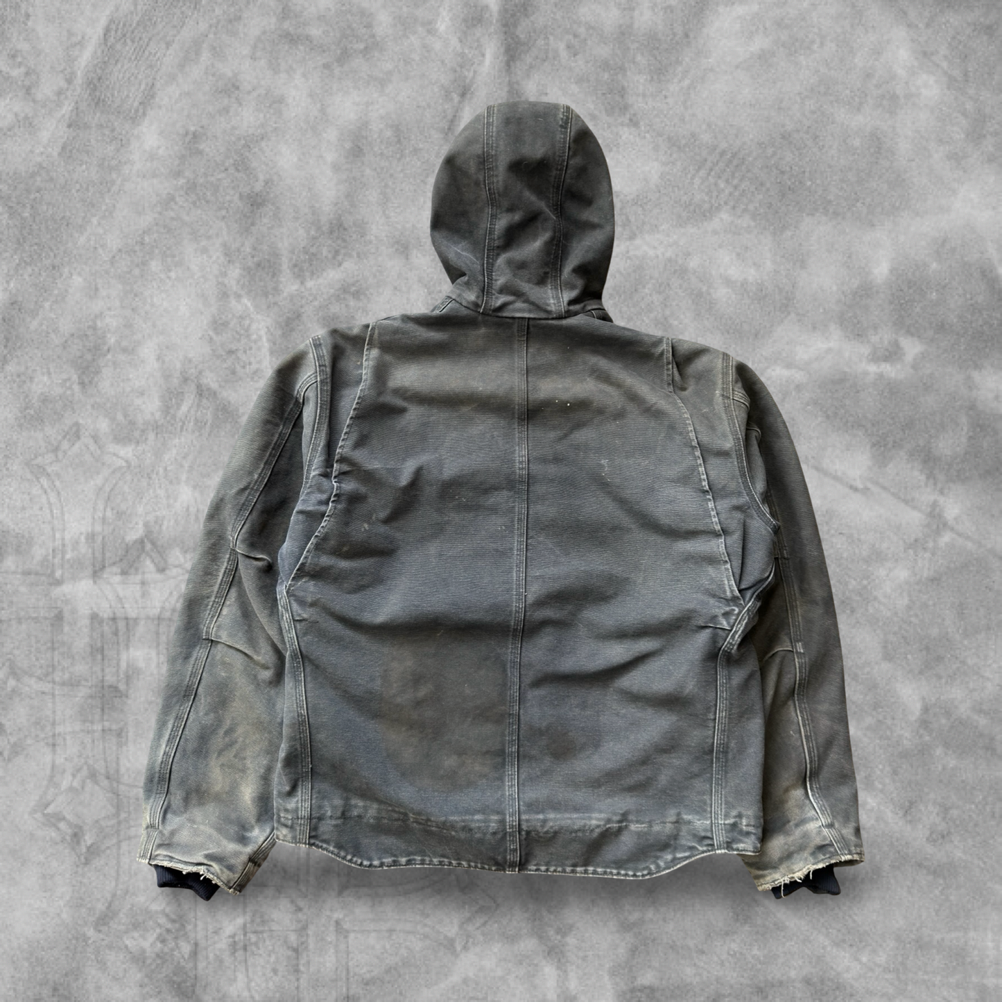 Faded Black Hooded Carhartt Jacket 2000s (L)