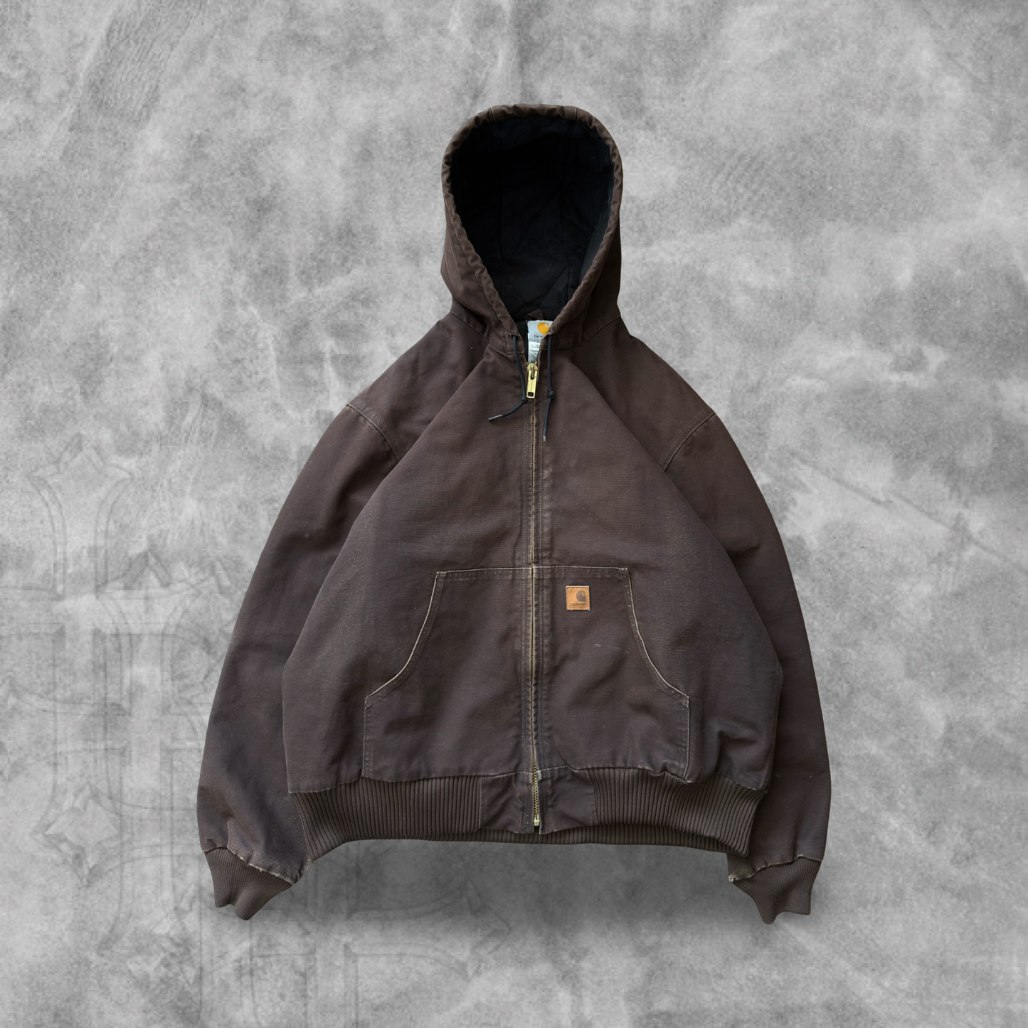 Brown Carhartt Hooded Jacket 2000s (XL)
