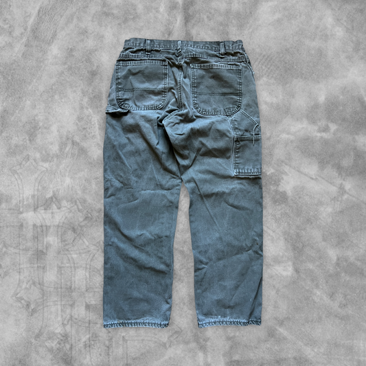 Faded Distressed Olive Green Dickies Carpenter Pants 1990s (34x30)