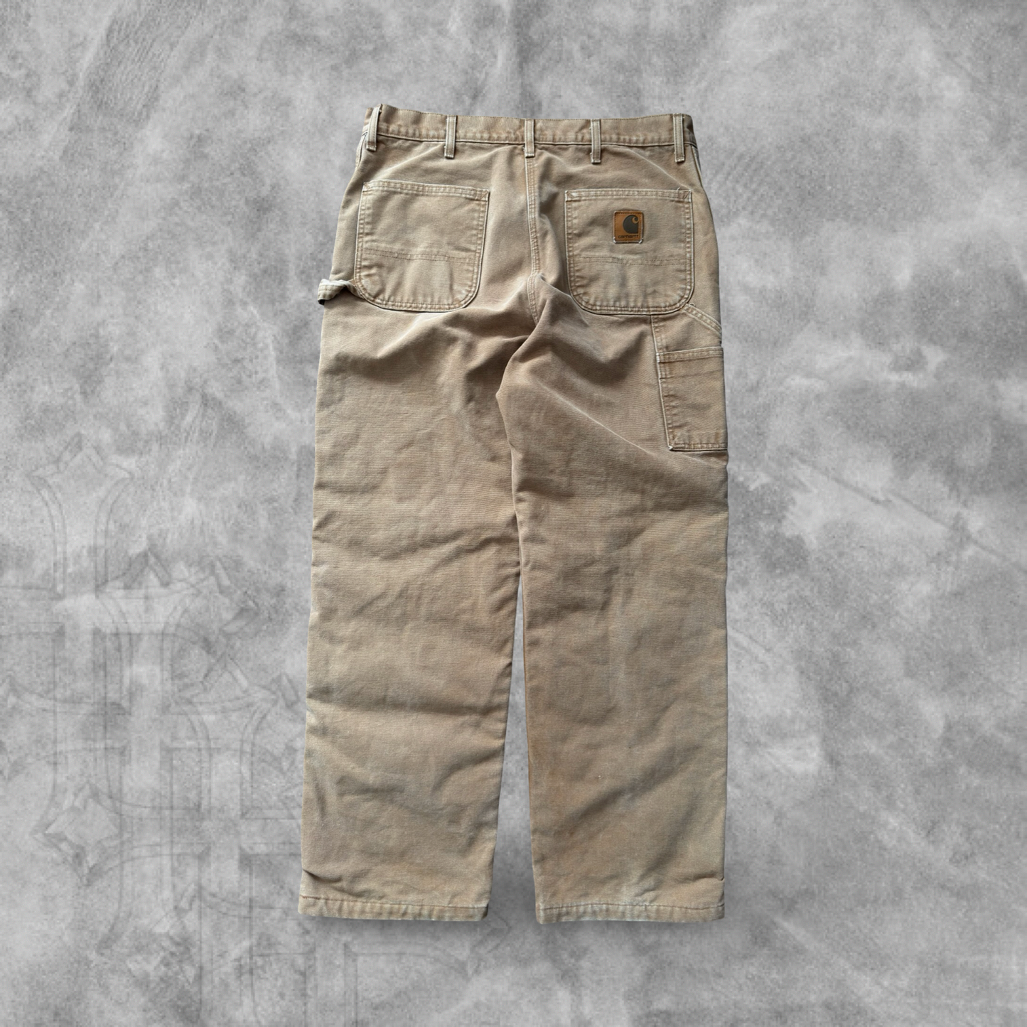 Tan Carhartt Blanked Lined Carpenter Pants 1990s (36x31)